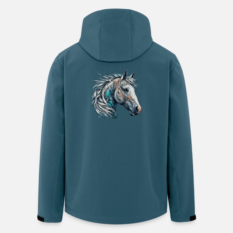 Pferd - Recycelte Männer Softshell-Jacke von Stanley/Stella - Dunkles Petrol