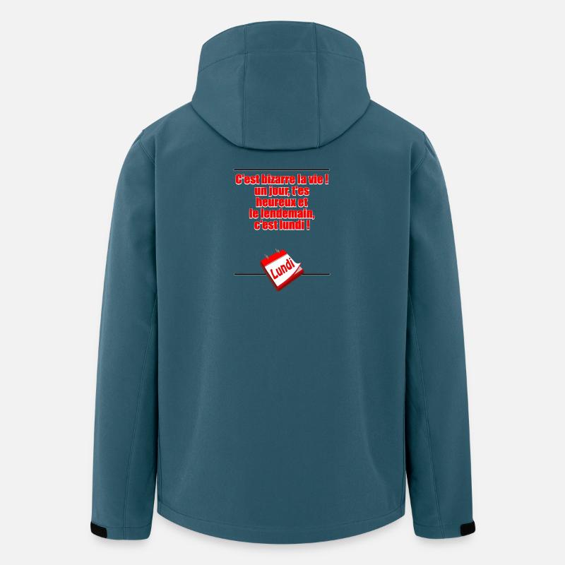 Demain c'est lundi - Veste softshell homme en polyester recyclé Stanley/Stella - bleu pétrole foncé