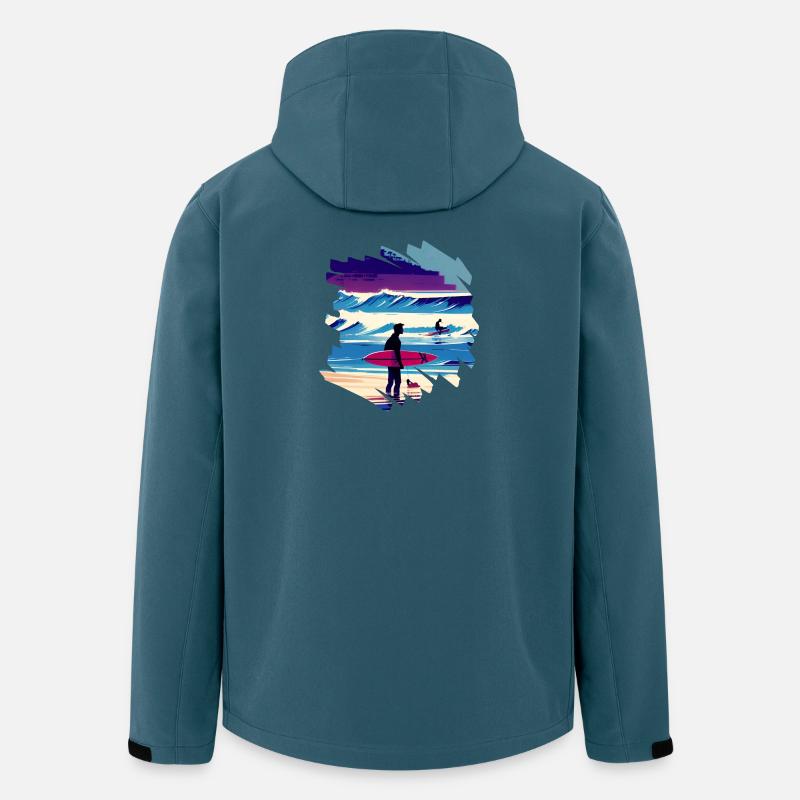 Surfer am Strand - Spaß - Surfen - Vintage - Recycelte Männer Softshell-Jacke von Stanley/Stella - Dunkles Petrol