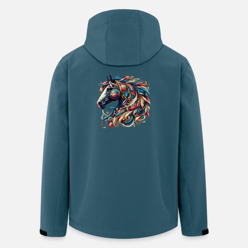 Pferd - Recycelte Männer Softshell-Jacke von Stanley/Stella - Dunkles Petrol
