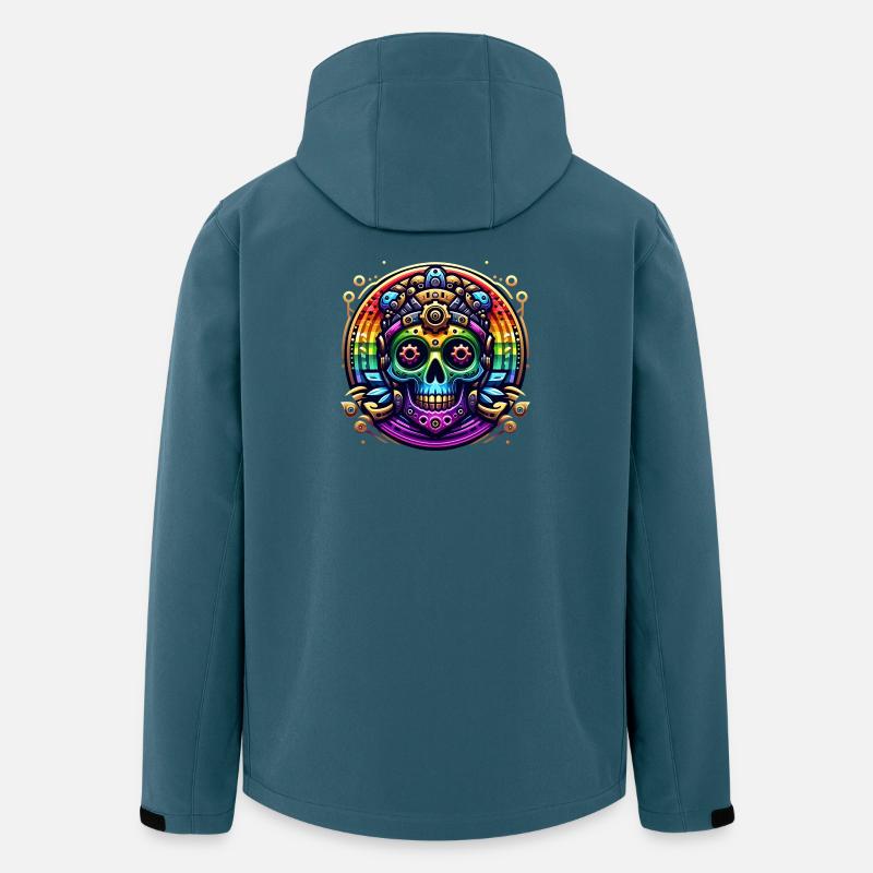 Metallic Rainbow Skull 2 - Recycelte Männer Softshell-Jacke von Stanley/Stella - Dunkles Petrol