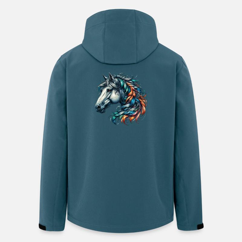 Pferd - Recycelte Männer Softshell-Jacke von Stanley/Stella - Dunkles Petrol