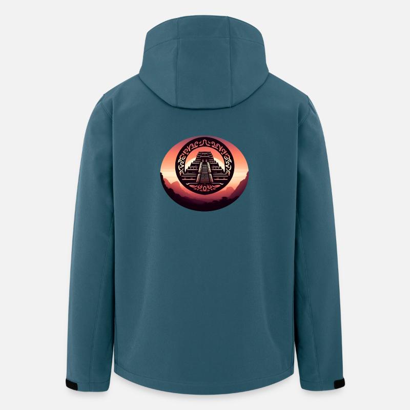 Mayatempel Pyramide Aztekisch Tribal Reise - Recycelte Männer Softshell-Jacke von Stanley/Stella - Dunkles Petrol