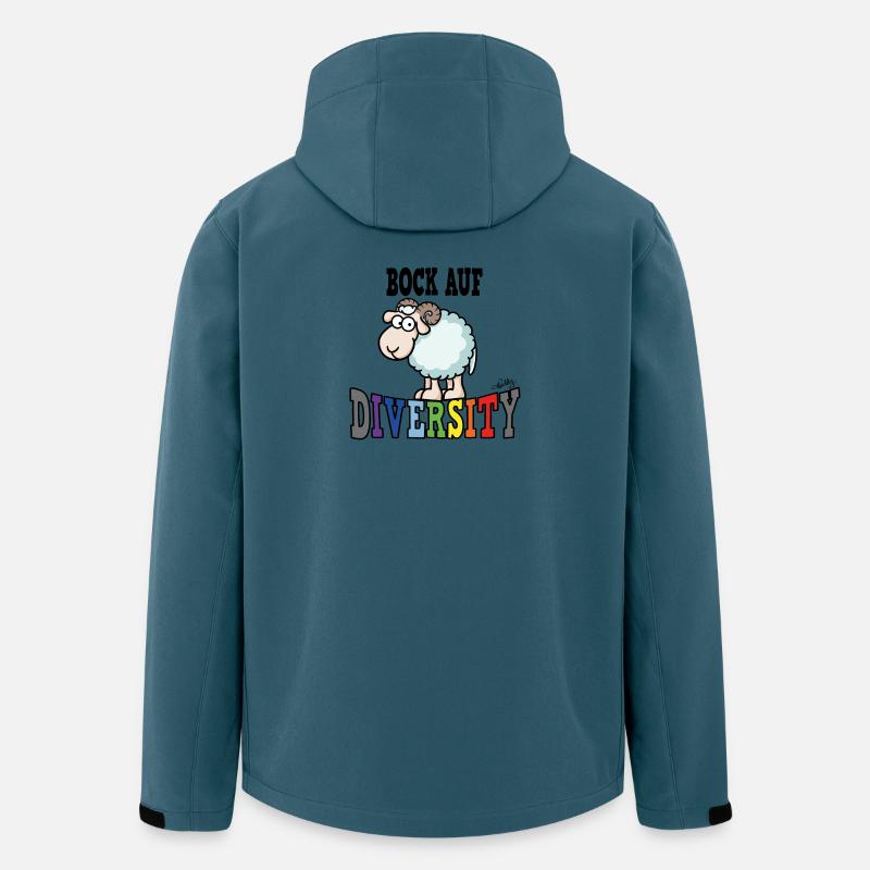 Bock auf Diversity - Recycelte Männer Softshell-Jacke von Stanley/Stella - Dunkles Petrol