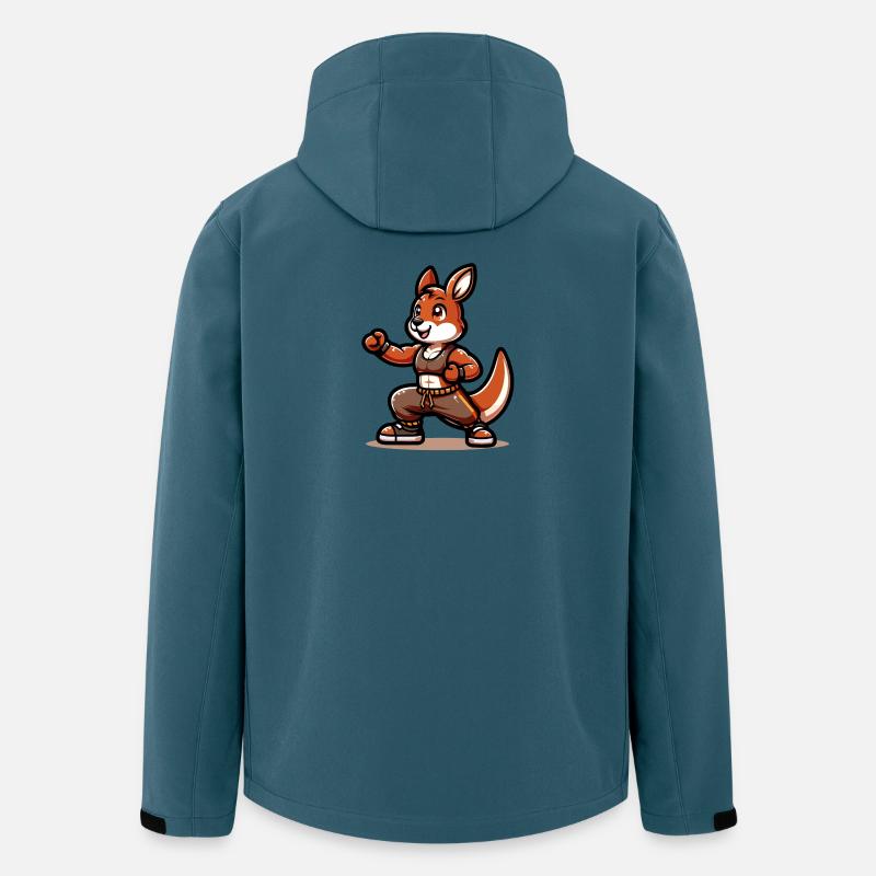 Kickin' Kangaroo Sensei - Recycelte Männer Softshell-Jacke von Stanley/Stella - Dunkles Petrol