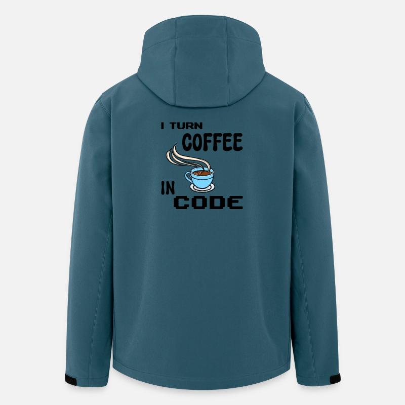 Programmeur de code Scripting Statement Développeur - Veste softshell homme en polyester recyclé Stanley/Stella - bleu pétrole foncé
