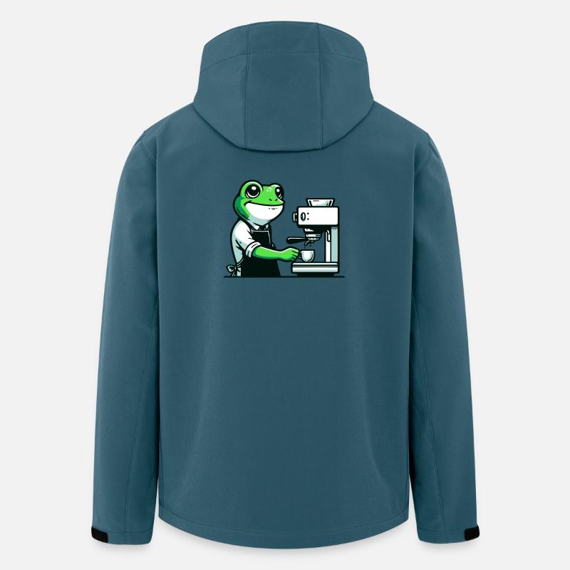 Coffee Brewin' Frog: Der Espresso-Experte - Recycelte Männer Softshell-Jacke von Stanley/Stella - Dunkles Petrol