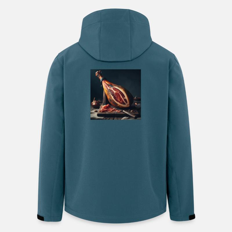 Cuisse de jambon serrano - Veste softshell homme en polyester recyclé Stanley/Stella - bleu pétrole foncé