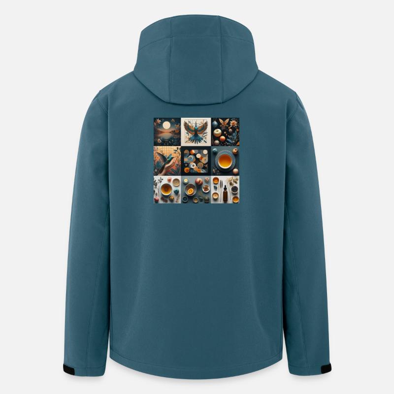Collage, Natur und Leben - Recycelte Männer Softshell-Jacke von Stanley/Stella - Dunkles Petrol