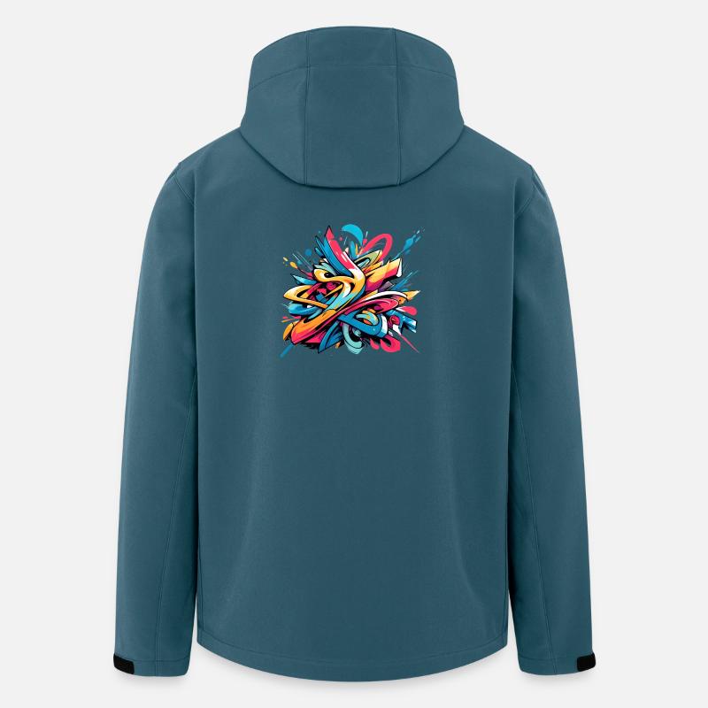 Coole bunte dynamische Graffiti-Illustration - Recycelte Männer Softshell-Jacke von Stanley/Stella - Dunkles Petrol