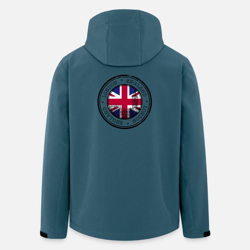 Londoner Flagge Rundes Abzeichen - Recycelte Männer Softshell-Jacke von Stanley/Stella - Dunkles Petrol