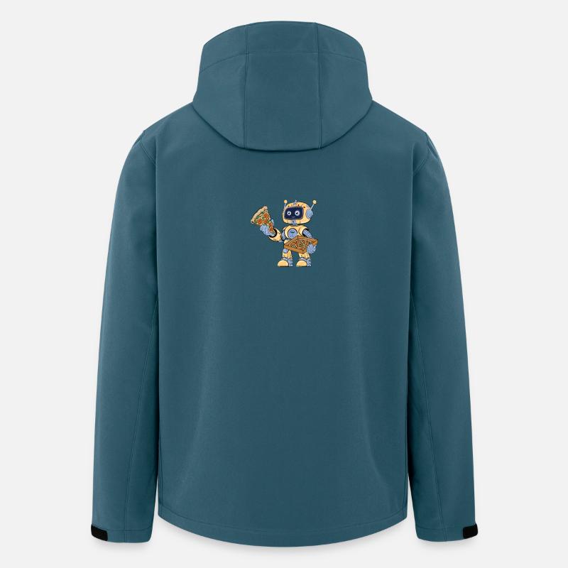 Roboter isst Pizza - Recycelte Männer Softshell-Jacke von Stanley/Stella - Dunkles Petrol