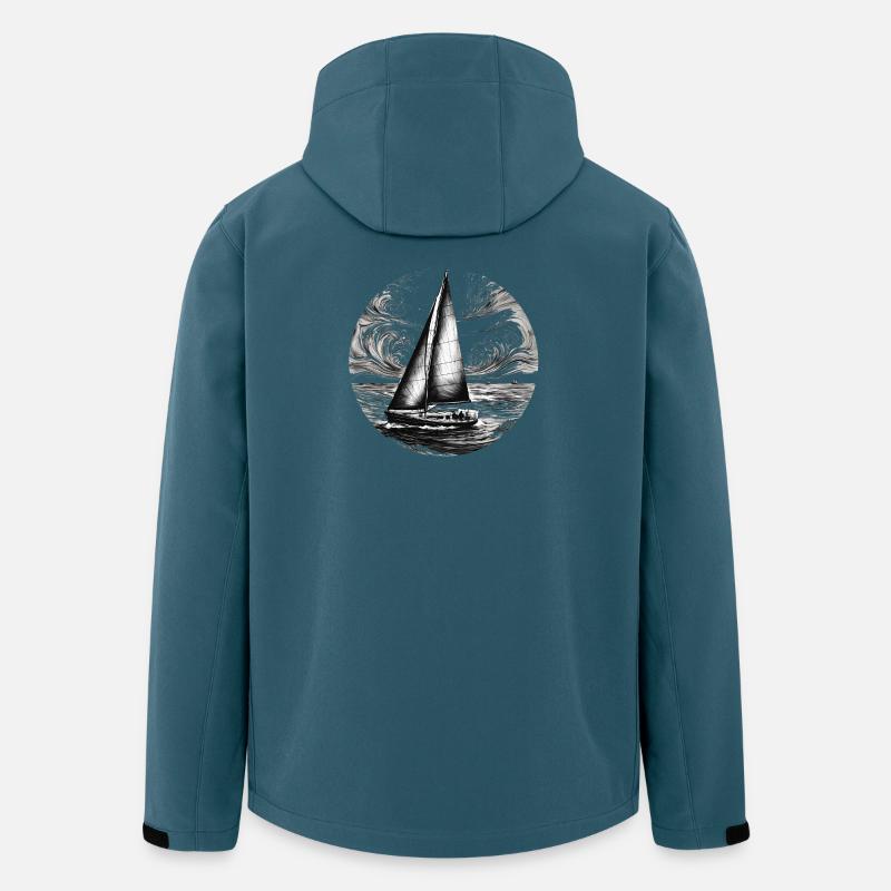 Segeltraum Noir - Recycelte Männer Softshell-Jacke von Stanley/Stella - Dunkles Petrol
