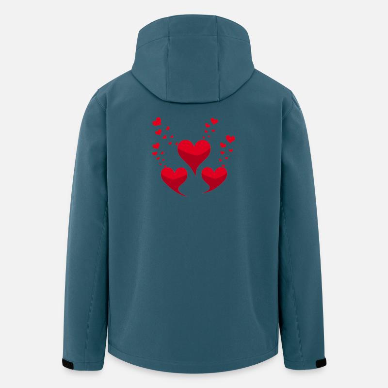 Rote Herzen - Recycelte Männer Softshell-Jacke von Stanley/Stella - Dunkles Petrol