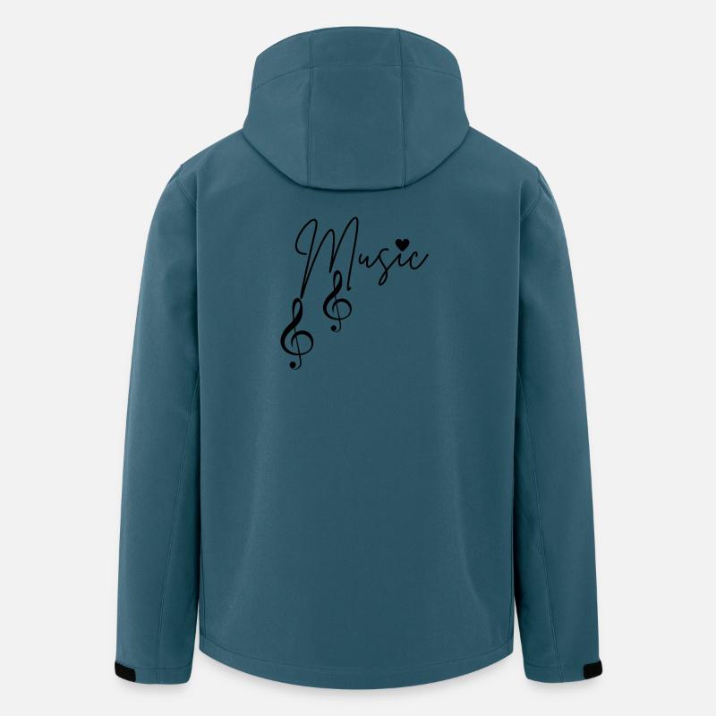 Notes de musique - Veste softshell homme en polyester recyclé Stanley/Stella - bleu pétrole foncé
