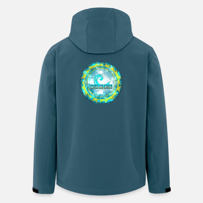 Abstrakte Wellen Muster - Recycelte Männer Softshell-Jacke von Stanley/Stella - Dunkles Petrol