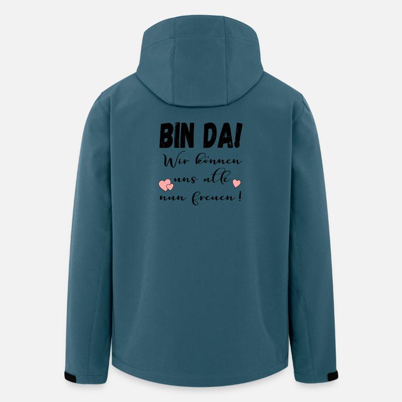 BIN DA - FREUDE IRONIE - Recycelte Männer Softshell-Jacke von Stanley/Stella - Dunkles Petrol