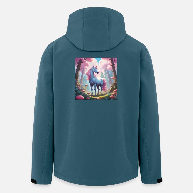Einhorn im Zauberwald - Recycelte Männer Softshell-Jacke von Stanley/Stella - Dunkles Petrol