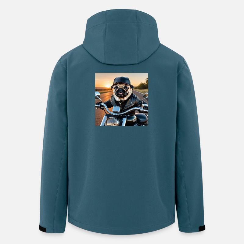 Hunde-Biker im Lederjacke Stil - Recycelte Männer Softshell-Jacke von Stanley/Stella - Dunkles Petrol