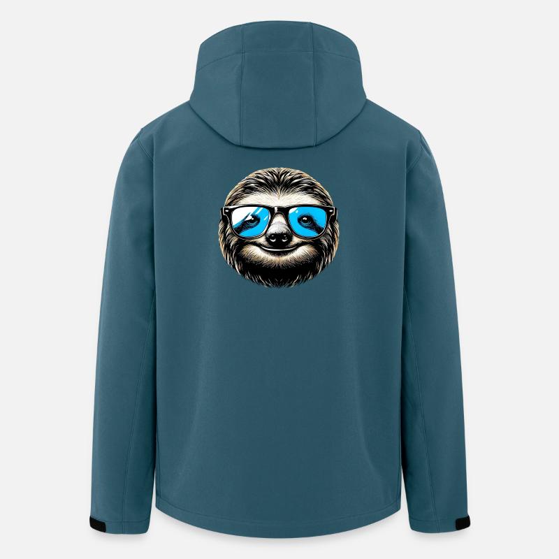 Faultier mit Sonnenbrille - Recycelte Männer Softshell-Jacke von Stanley/Stella - Dunkles Petrol