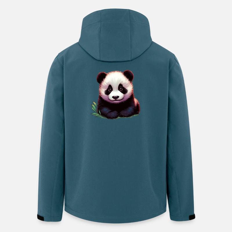 Panda - Recycelte Männer Softshell-Jacke von Stanley/Stella - Dunkles Petrol