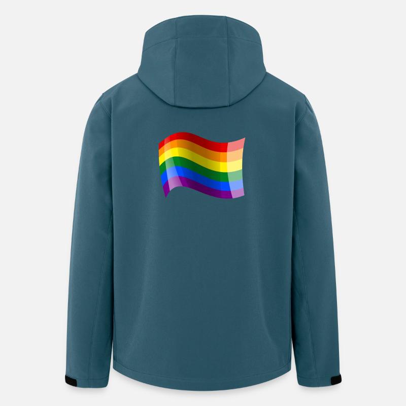 Drapeau arc-en-ciel agité - Veste softshell homme en polyester recyclé Stanley/Stella - bleu pétrole foncé