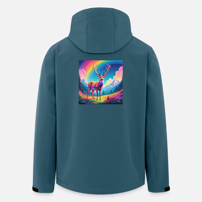 Hirsch mit Regenbogen - Recycelte Männer Softshell-Jacke von Stanley/Stella - Dunkles Petrol
