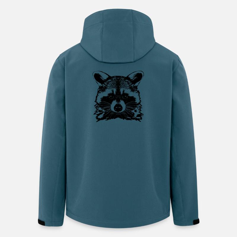 Waschbär / Raccoon / Kopf - Recycelte Männer Softshell-Jacke von Stanley/Stella - Dunkles Petrol