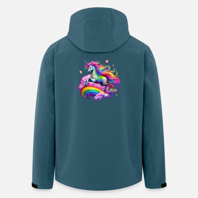 Fee Regenbogen Einhorn - Recycelte Männer Softshell-Jacke von Stanley/Stella - Dunkles Petrol
