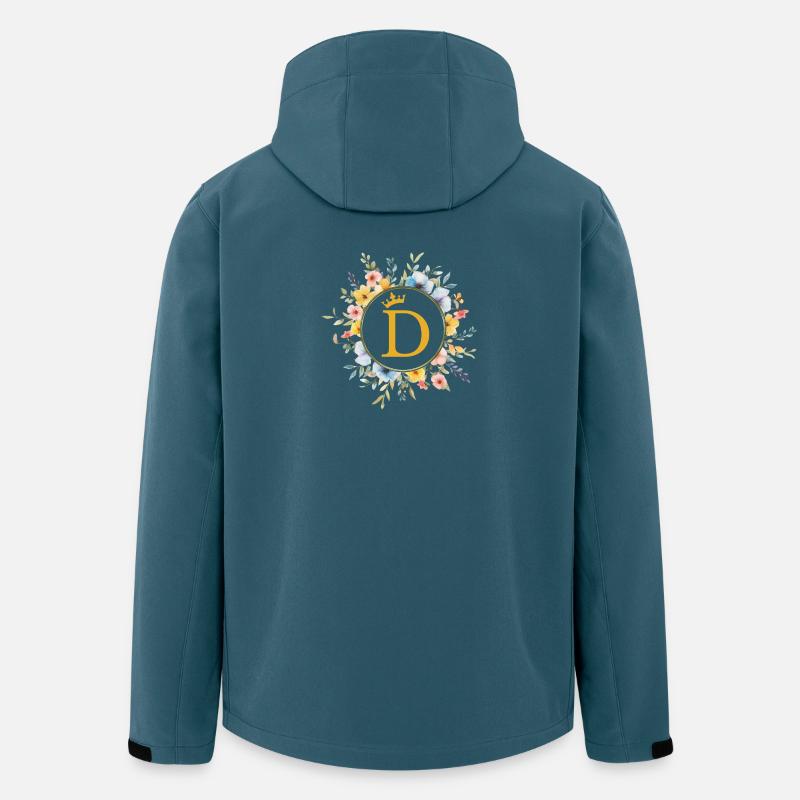 D Monogramm, Blumen-Kreis, personalisierbar - Recycelte Männer Softshell-Jacke von Stanley/Stella - Dunkles Petrol