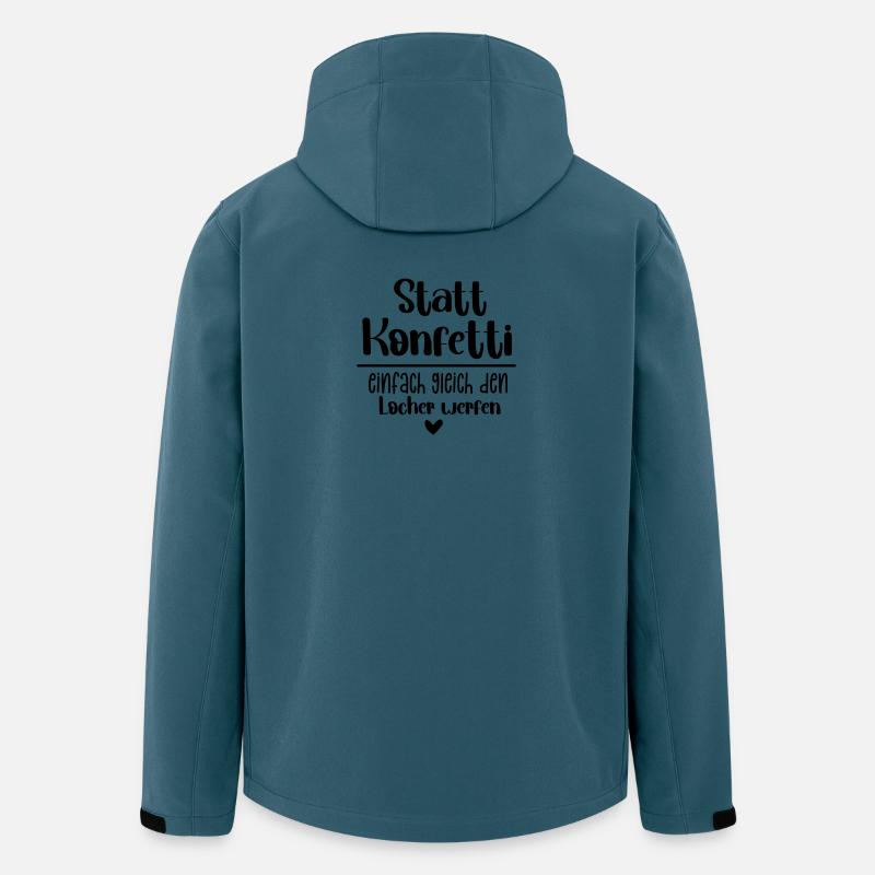 Lancer de confettis de perforation - Veste softshell homme en polyester recyclé Stanley/Stella - bleu pétrole foncé