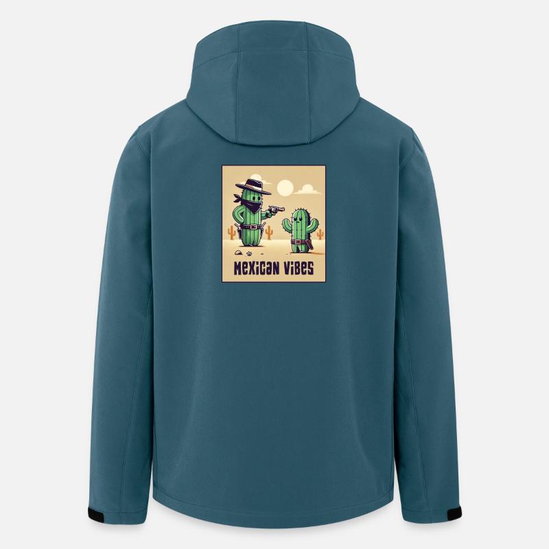 Mexiko Kaktus Design - Recycelte Männer Softshell-Jacke von Stanley/Stella - Dunkles Petrol