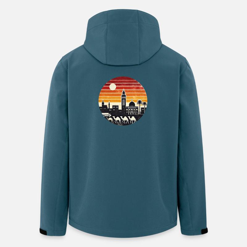 Marrakesch Moschee Wüsten Design - Recycelte Männer Softshell-Jacke von Stanley/Stella - Dunkles Petrol