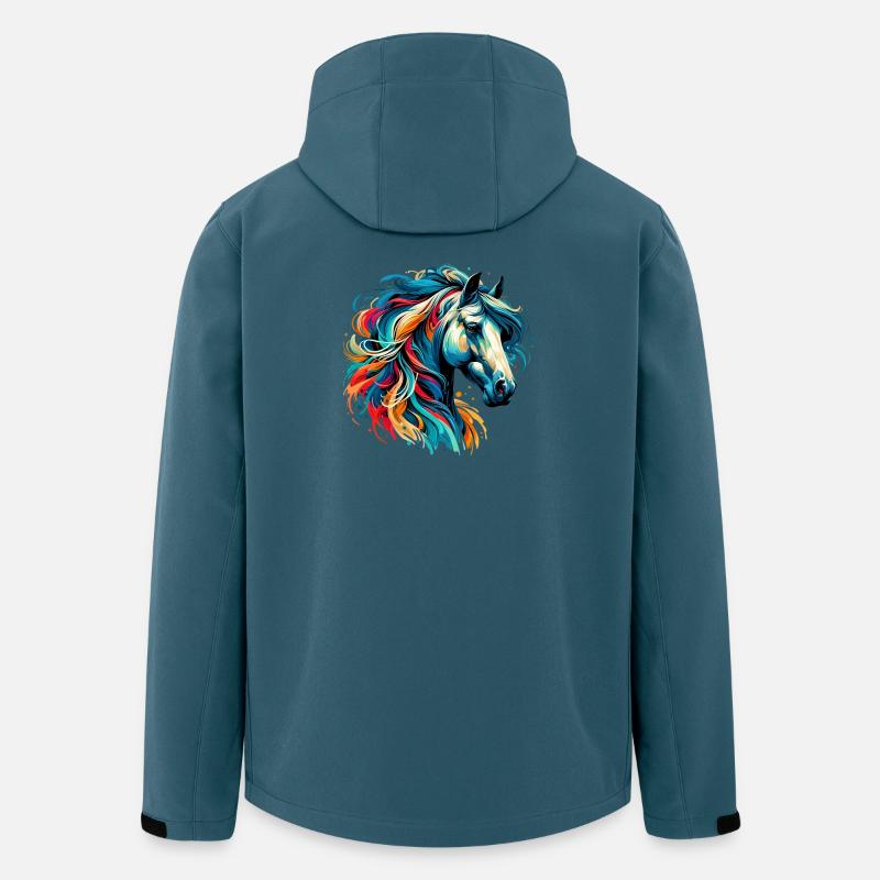 Pferd - Recycelte Männer Softshell-Jacke von Stanley/Stella - Dunkles Petrol