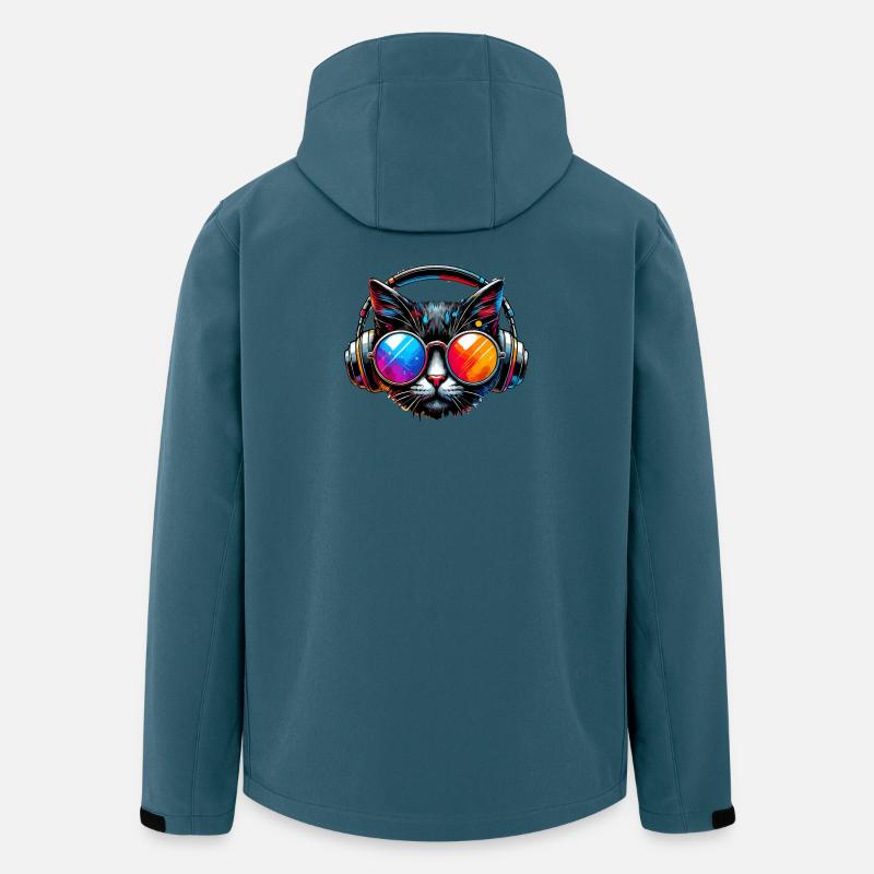 DJ Cat - Disco & Party Cat - Recycelte Männer Softshell-Jacke von Stanley/Stella - Dunkles Petrol
