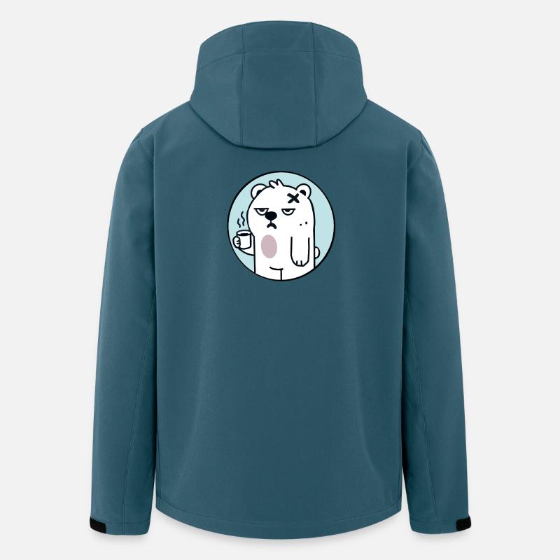 Müder Bär mit Kaffee - Recycelte Männer Softshell-Jacke von Stanley/Stella - Dunkles Petrol