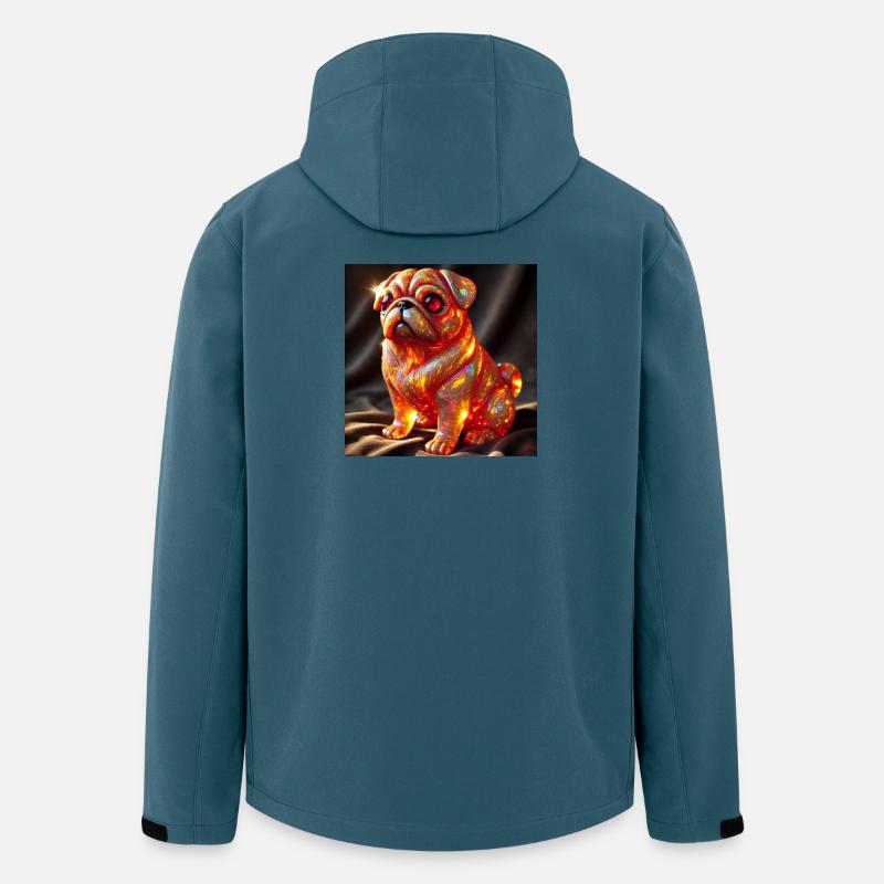 Farbexplosiver Bulldog Skulptur - Recycelte Männer Softshell-Jacke von Stanley/Stella - Dunkles Petrol