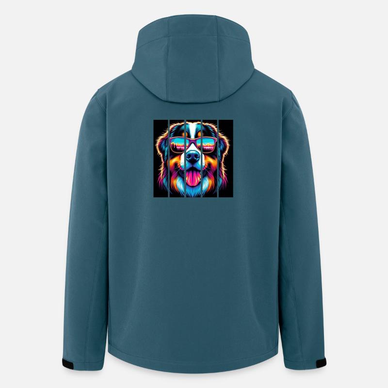 Berner Sennenhund - Recycelte Männer Softshell-Jacke von Stanley/Stella - Dunkles Petrol