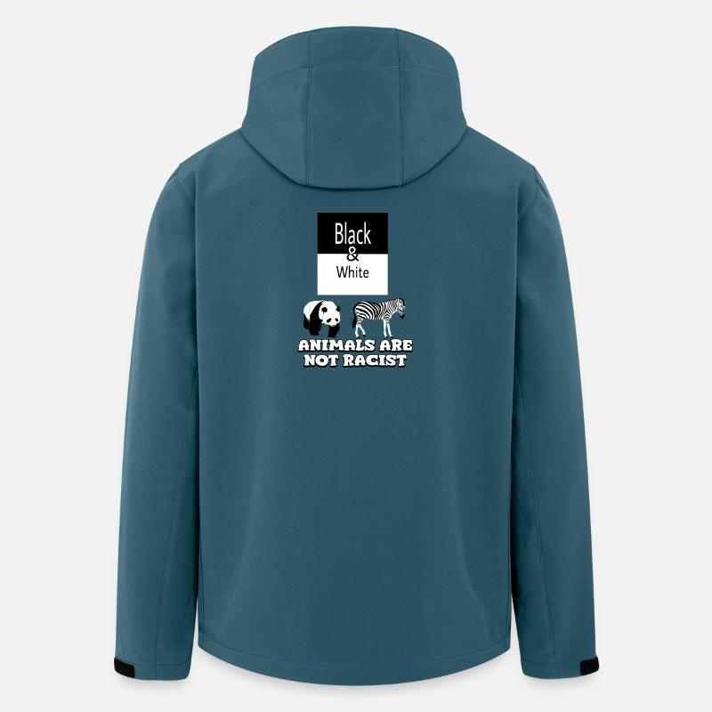 Schwarz-Weiß - Recycelte Männer Softshell-Jacke von Stanley/Stella - Dunkles Petrol