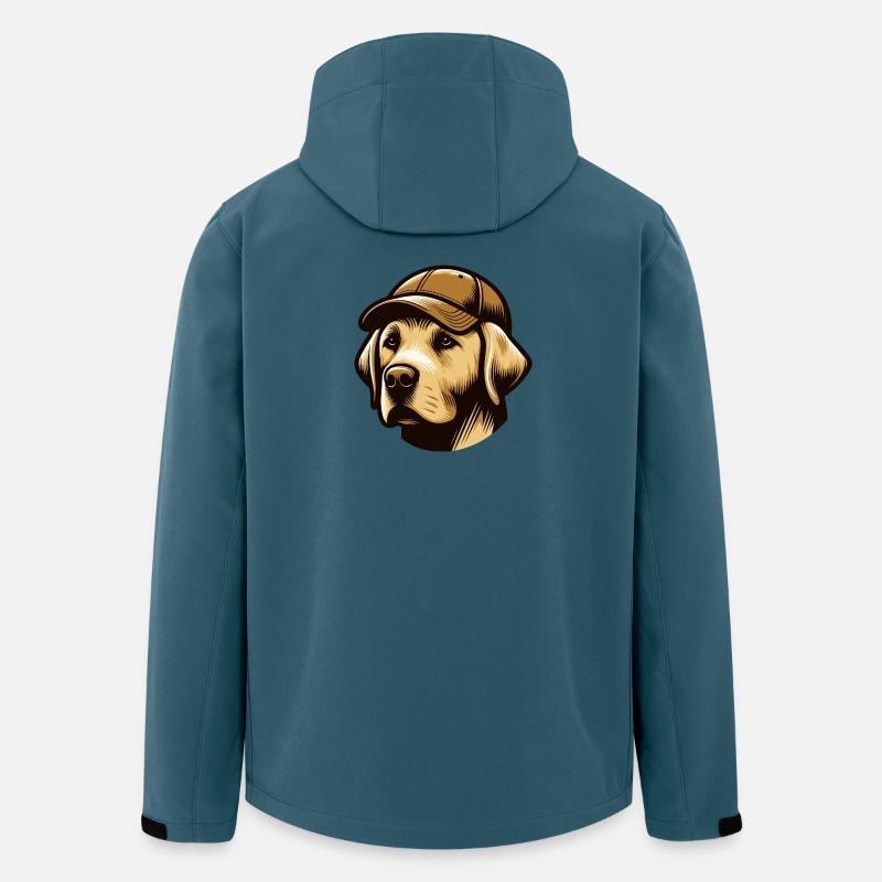 Labrador avec casquette - Veste softshell homme en polyester recyclé Stanley/Stella - bleu pétrole foncé