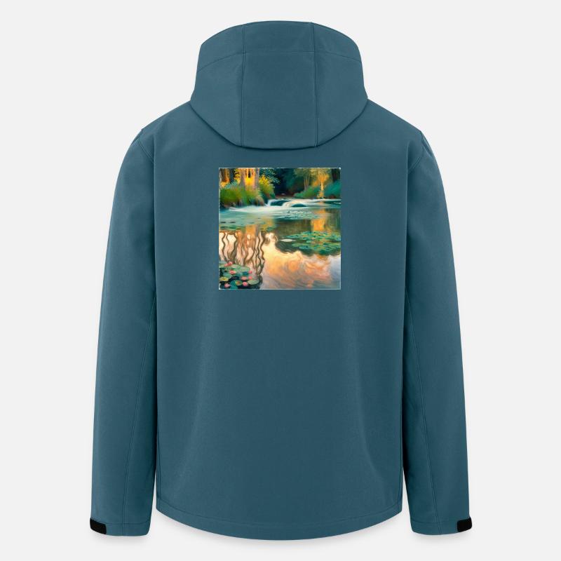 Rivière Impressionisme - Veste softshell homme en polyester recyclé Stanley/Stella - bleu pétrole foncé