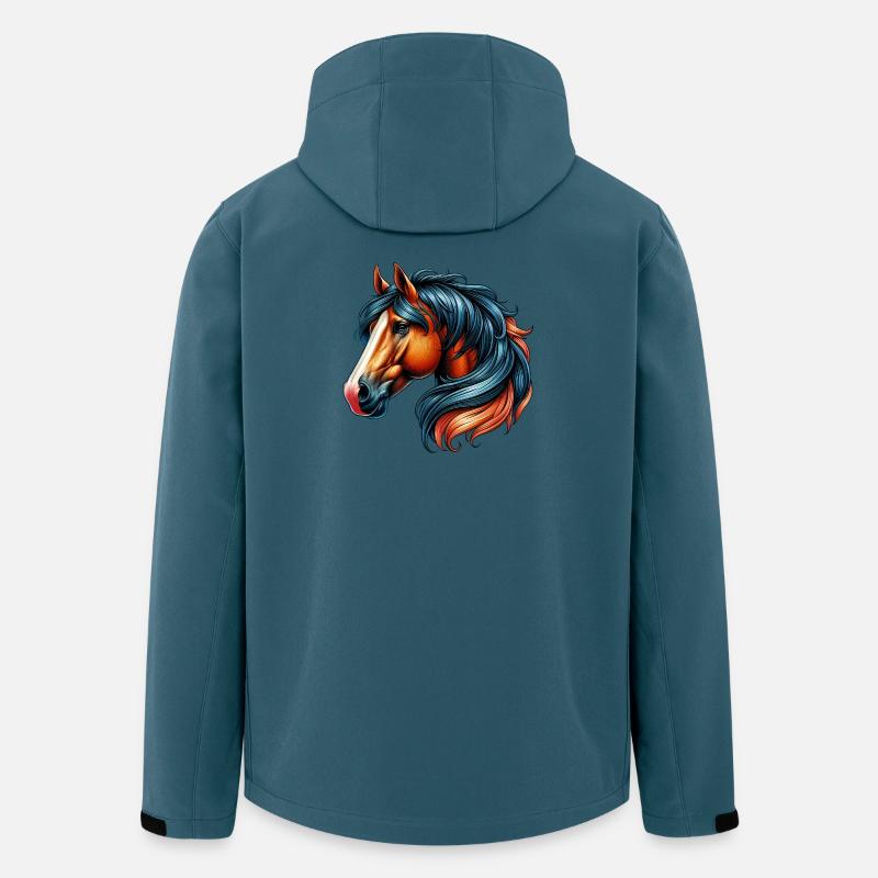Pferd - Recycelte Männer Softshell-Jacke von Stanley/Stella - Dunkles Petrol