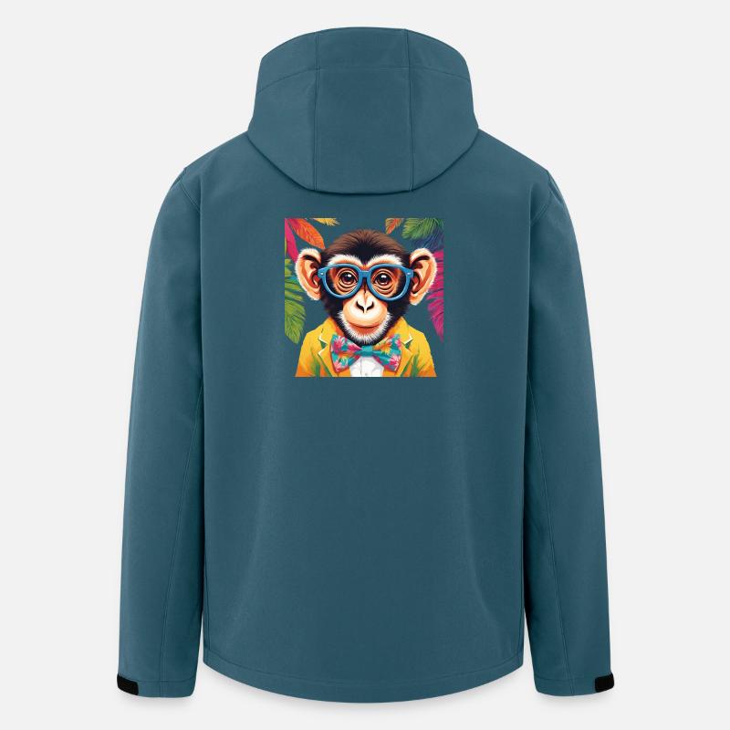 Lebendiger Affe in stilvoller Kleidung - Recycelte Männer Softshell-Jacke von Stanley/Stella - Dunkles Petrol