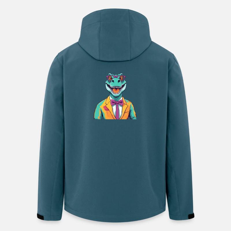 Dinosaurier Anwalt Cartoon Design - Recycelte Männer Softshell-Jacke von Stanley/Stella - Dunkles Petrol