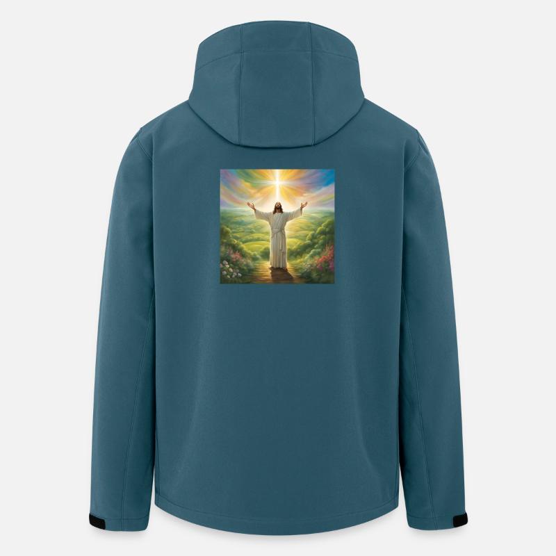 Jesus, katholischer Jesus Christus - Recycelte Männer Softshell-Jacke von Stanley/Stella - Dunkles Petrol