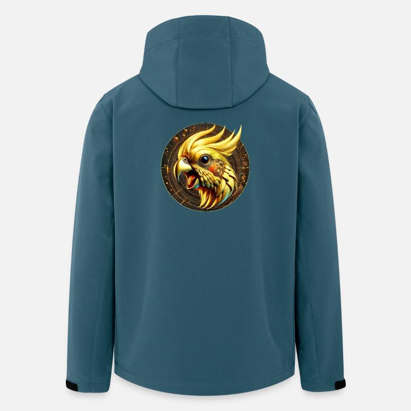 Oiseau Steampunk (01) - Veste softshell homme en polyester recyclé Discoverer Stanley/Stella - bleu pétrole foncé
