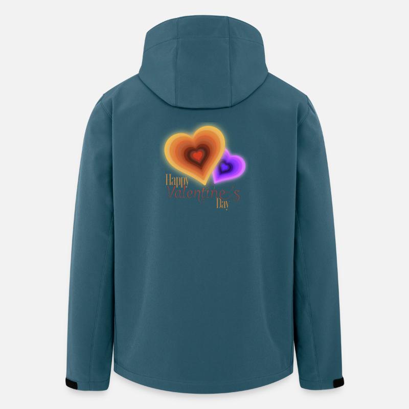 Saint Valentin - Coeurs Groovy Flash - Veste softshell homme en polyester recyclé Stanley/Stella - bleu pétrole foncé