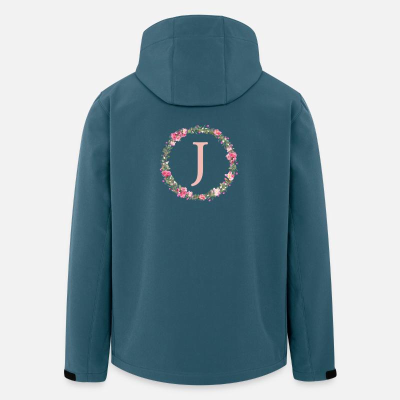 J Monogramm, Blumen-Kranz, personalisierbar - Recycelte Männer Softshell-Jacke von Stanley/Stella - Dunkles Petrol