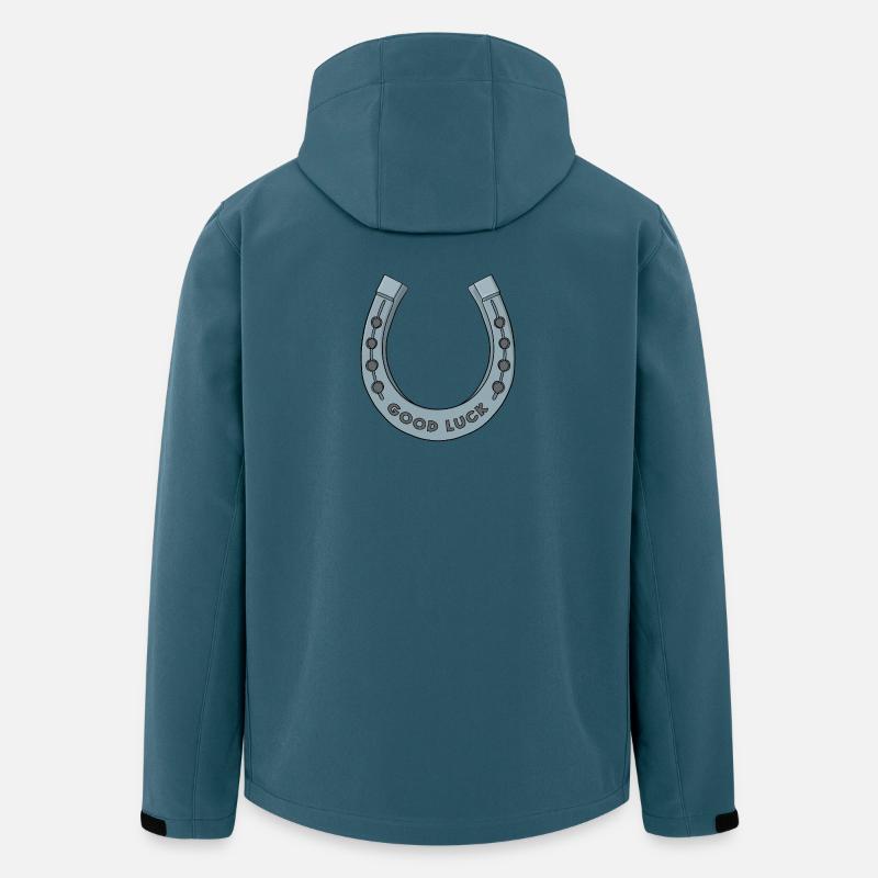 Viel Glück Hufeisen - Recycelte Männer Softshell-Jacke von Stanley/Stella - Dunkles Petrol