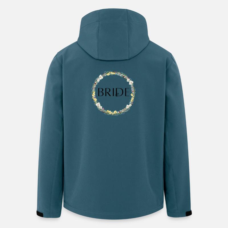 Team Bride ! Blumenkranz Personalisierbar - Recycelte Männer Softshell-Jacke von Stanley/Stella - Dunkles Petrol